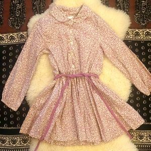 Girls Edgehill Collection Long Sleeved Floral Print Dress with Belt; Size 3T